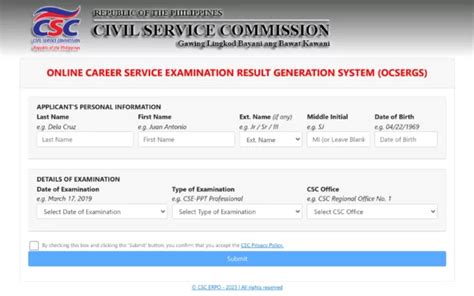 exams results info|OCSERGS .